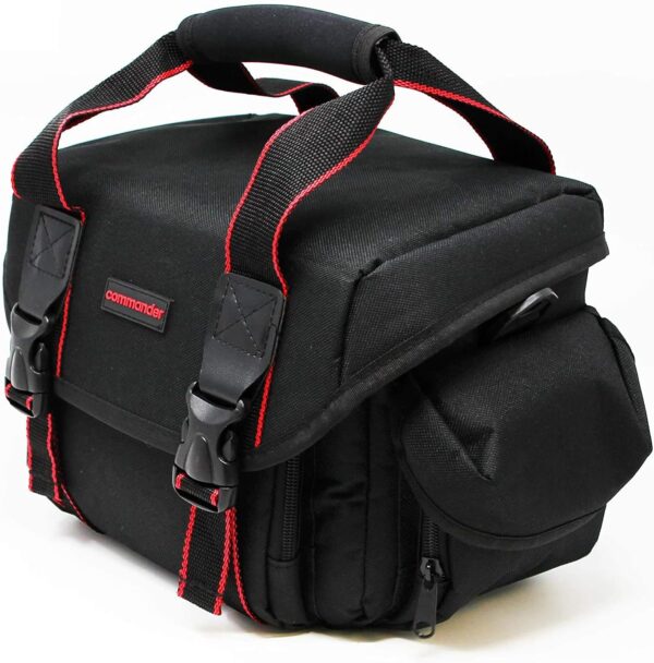 Commander Large Universal DSLR Camera Case Gadget Bag - 11 x 7 x 7 Inches, Black/Red