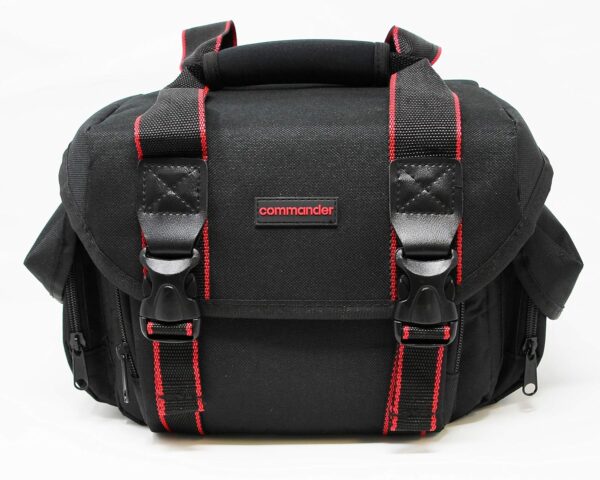 Commander Large Universal DSLR Camera Case Gadget Bag - 11 x 7 x 7 Inches, Black/Red