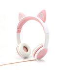 Kids SafeSounds Volume Limited LED Light Up Cat Over Ear Headphones for Children