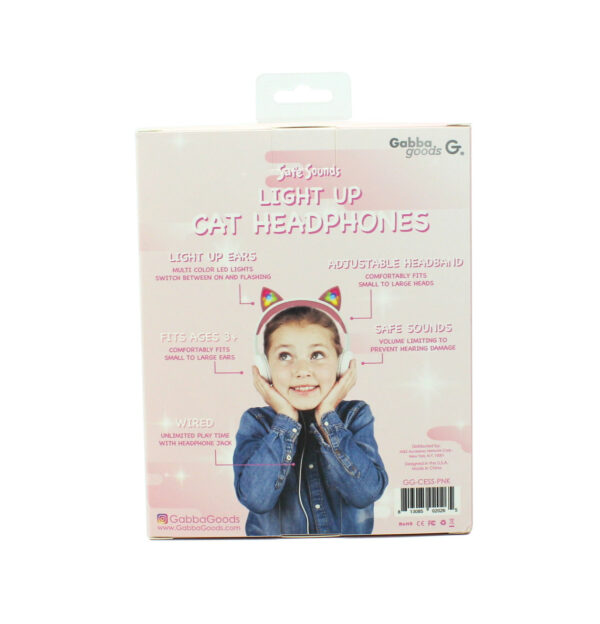 Kids SafeSounds Volume Limited LED Light Up Cat Over Ear Headphones for Children