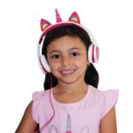 Kids SafeSounds Volume Limited LED Light Up Unicorn Over Ear Headphones for Children