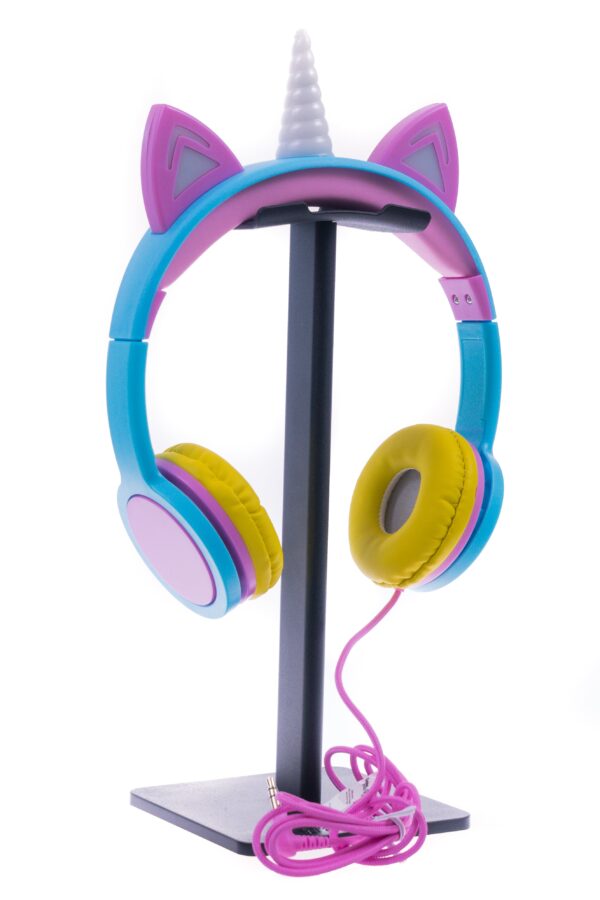 Kids SafeSounds Volume Limited LED Light Up Unicorn Over Ear Headphones for Children