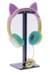 Kids SafeSounds Volume Limited LED Light Up Cat Over Ear Headphones for Children